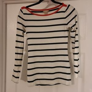 Striped boat neck shirt